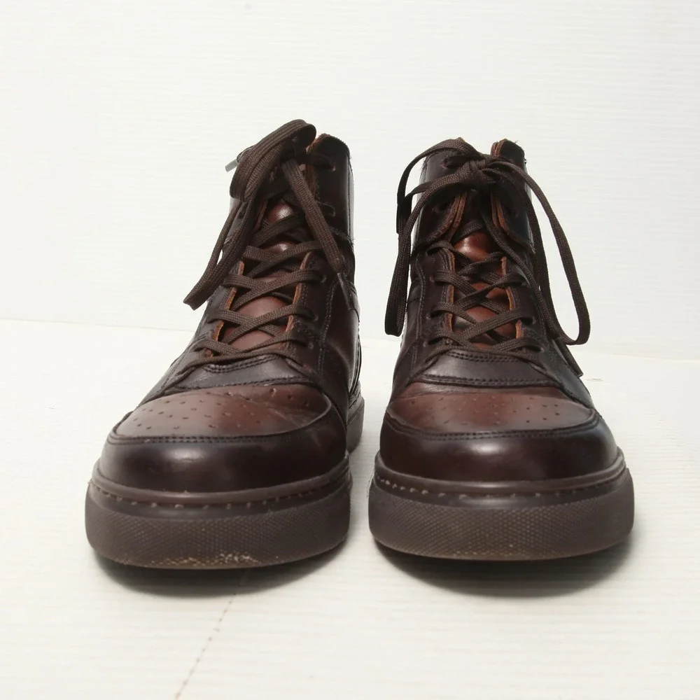 Thursday Boots Mens 8.5 Showtime Dark Brown Leather High Top Lace-Up Casual